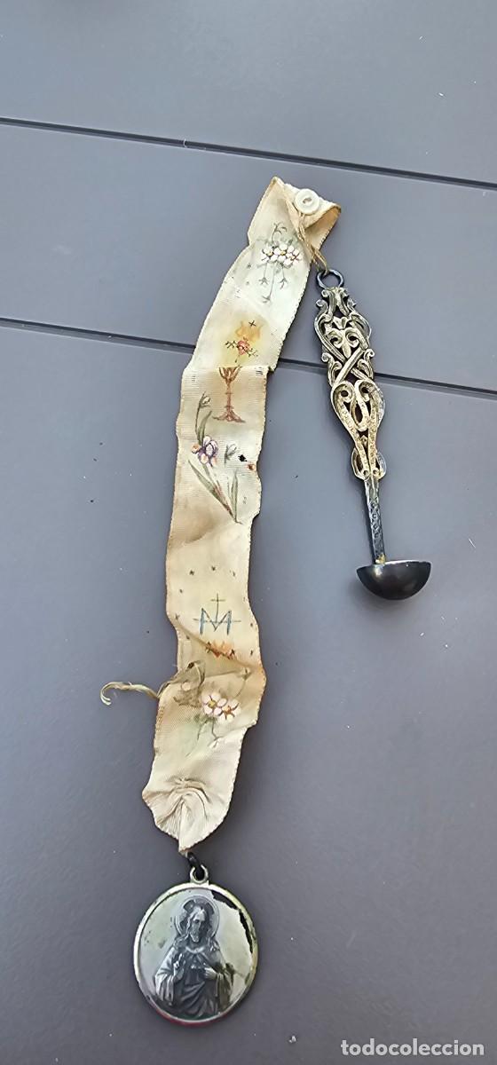 Antig&uuml;edades: Preciosa cucharilla de altar o &ntilde;iturgica de plata