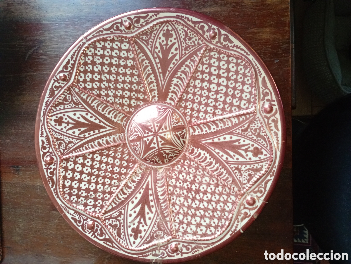 Antig&uuml;edades: Gran plato de reflejos metalicos Manises