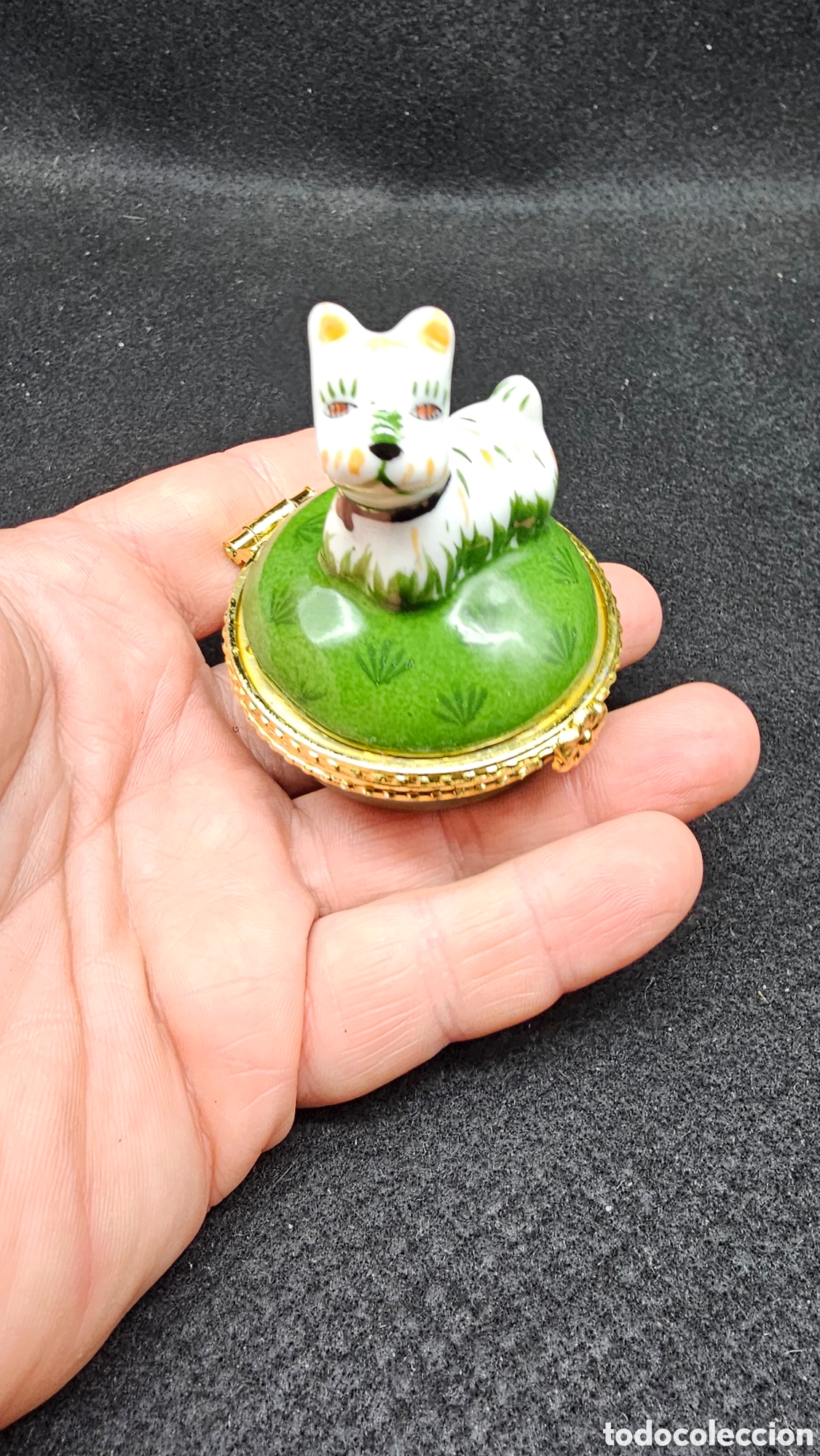 Antig&uuml;edades: Antigua cajita de colecci&oacute;n de porcelana