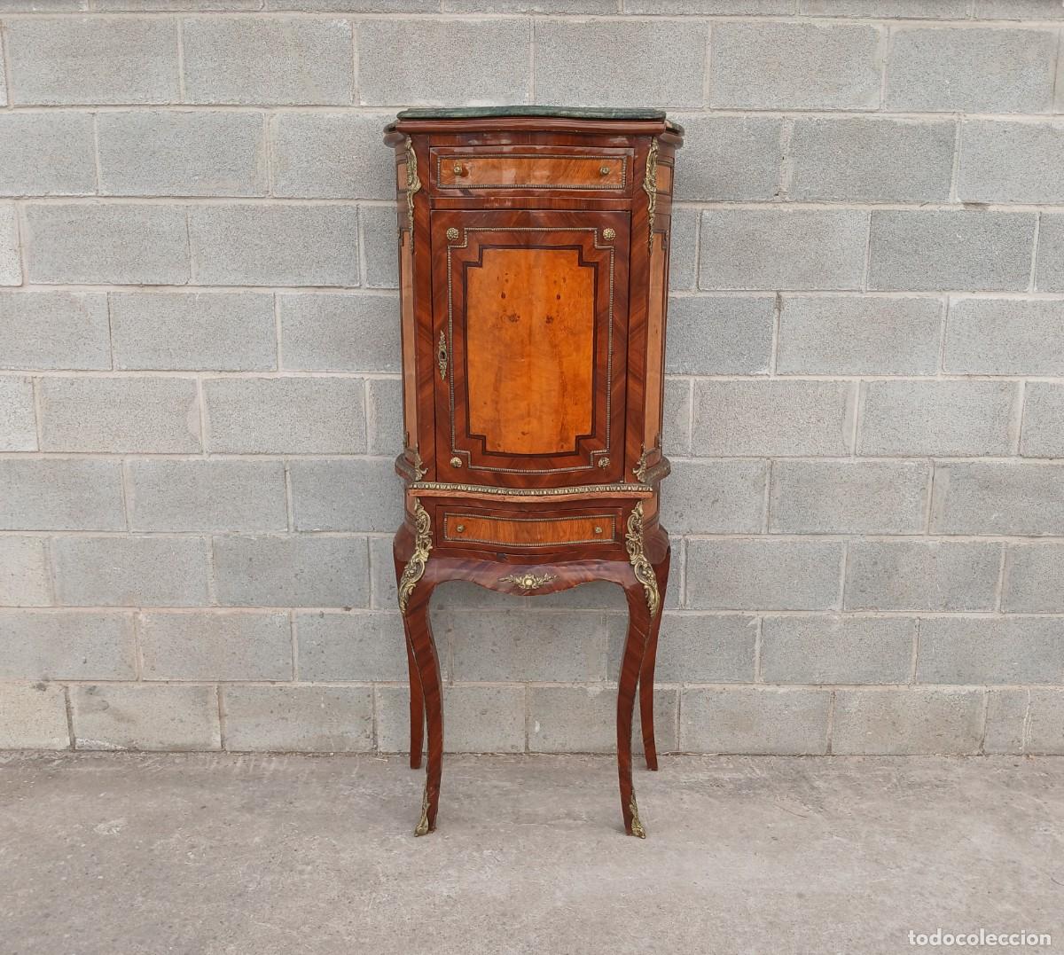 Antig&uuml;edades: Mueble Bar antiguo estilo Luis XV. Mueble Auxiliar antiguo estilo Isabelino Barroco.