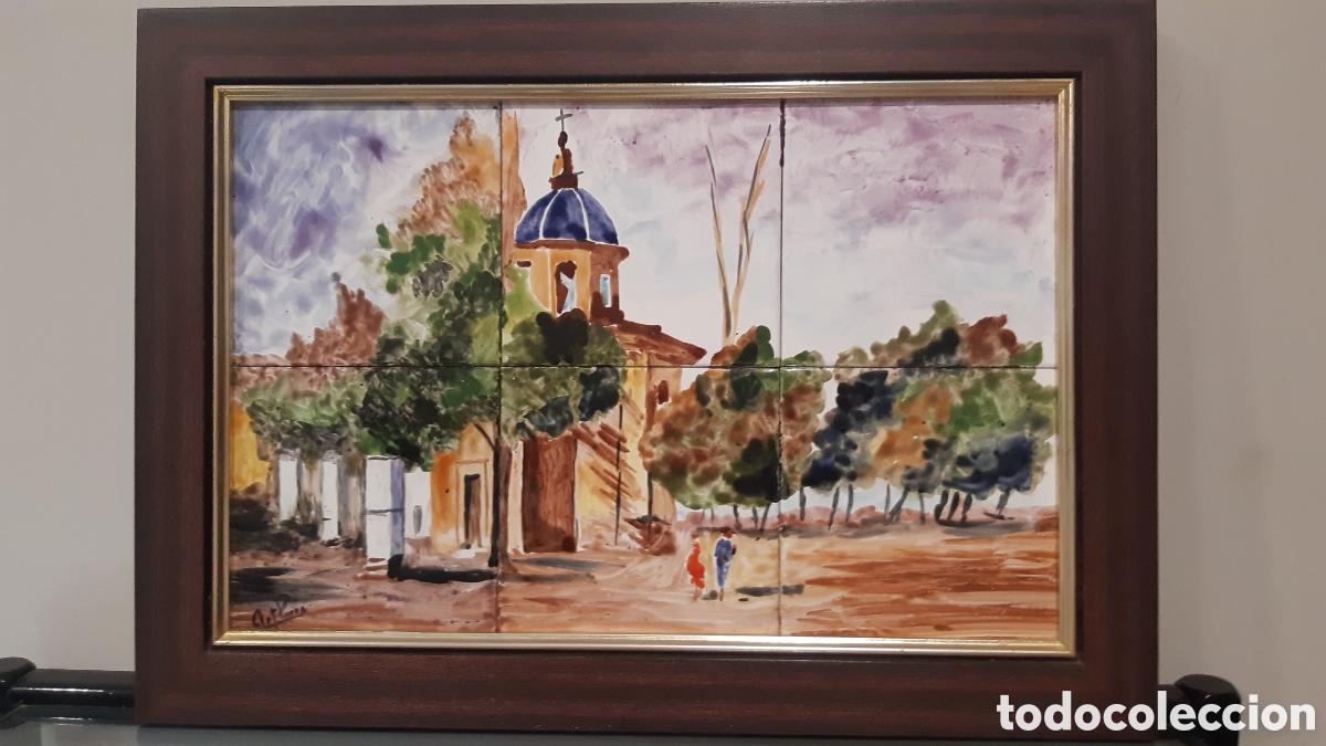 Antig&uuml;edades: Cuadro vintage de azulejos art&iacute;sticos