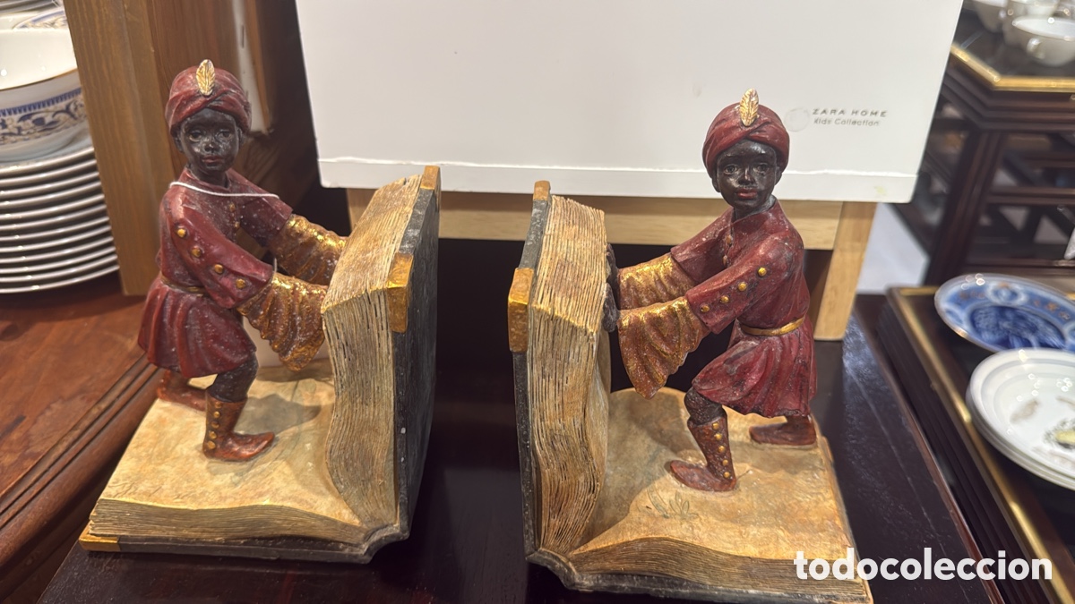 Antig&uuml;edades: PAREJA SUJETALIBROS NI&Ntilde;OS HIND&Uacute;
