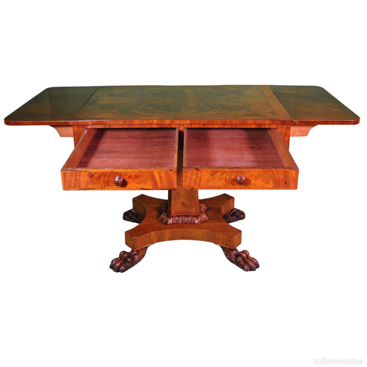 Antig&uuml;edades: Mesa de Juego Imperio con Patas de Garra - Foto 6