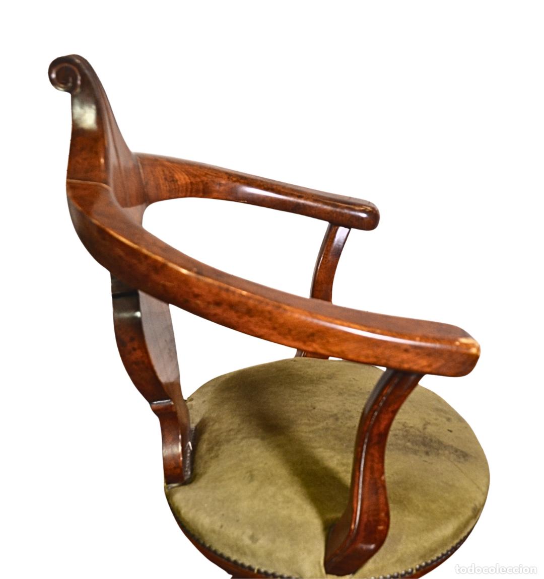 Antig&uuml;edades: Sill&oacute;n de Escritorio Giratorio Antiguo - Foto 6