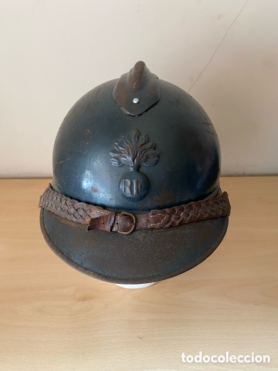 Antig&uuml;edades: Casco Adrian 15 Franc&eacute;s de oficial Primera Guerra Mundial