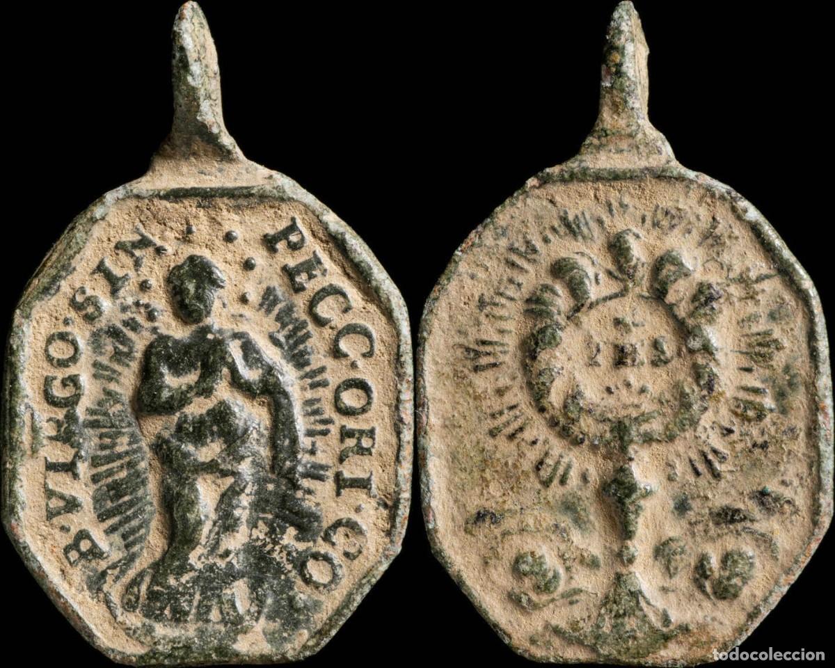 Antig&uuml;edades: Medal XVI-XVII centuries, Inmaculada / S. Sacramento, 26x16 mm.