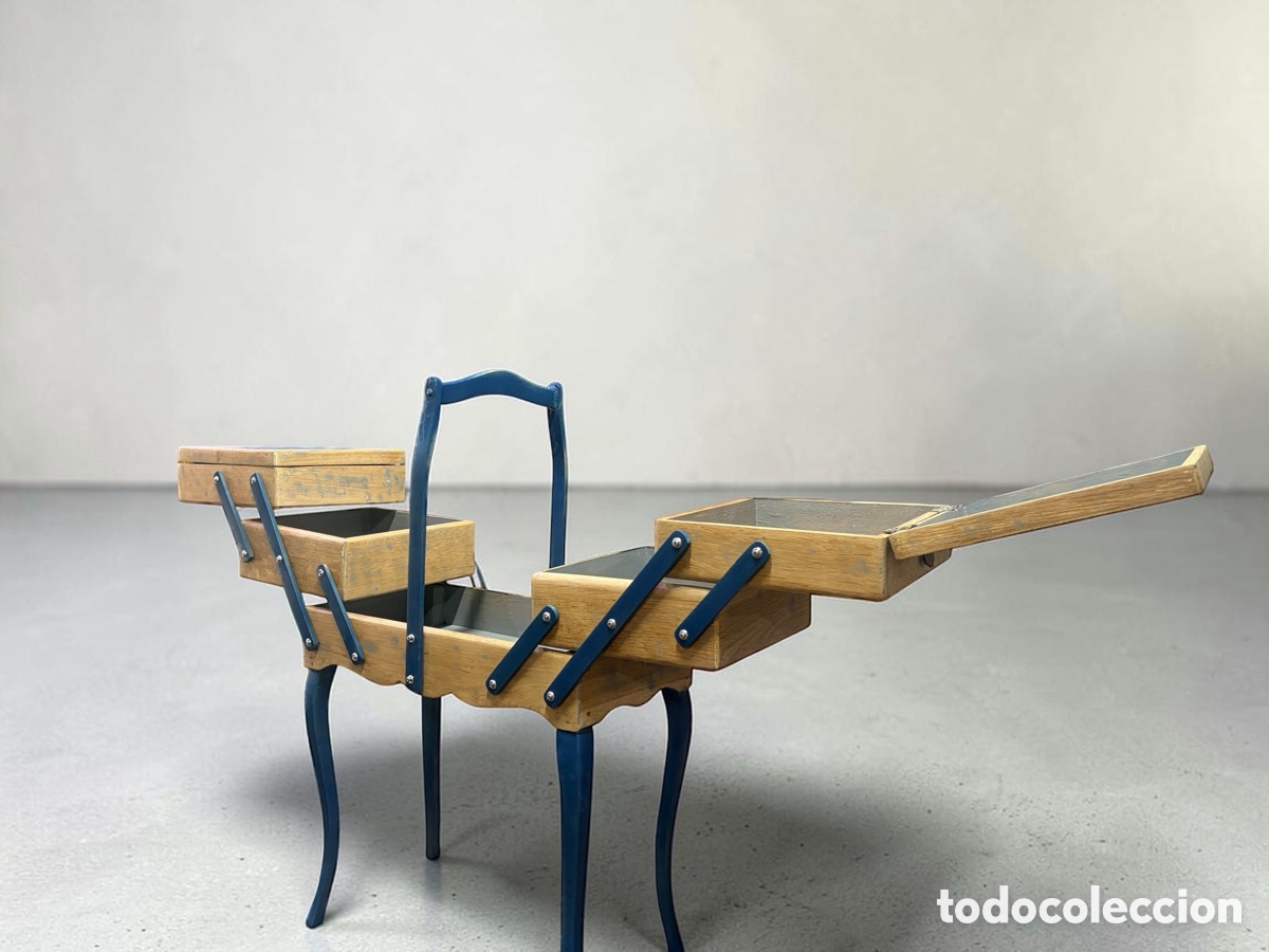 Antig&uuml;edades: Antiguo costurero de pie de acorde&oacute;n - Foto 5