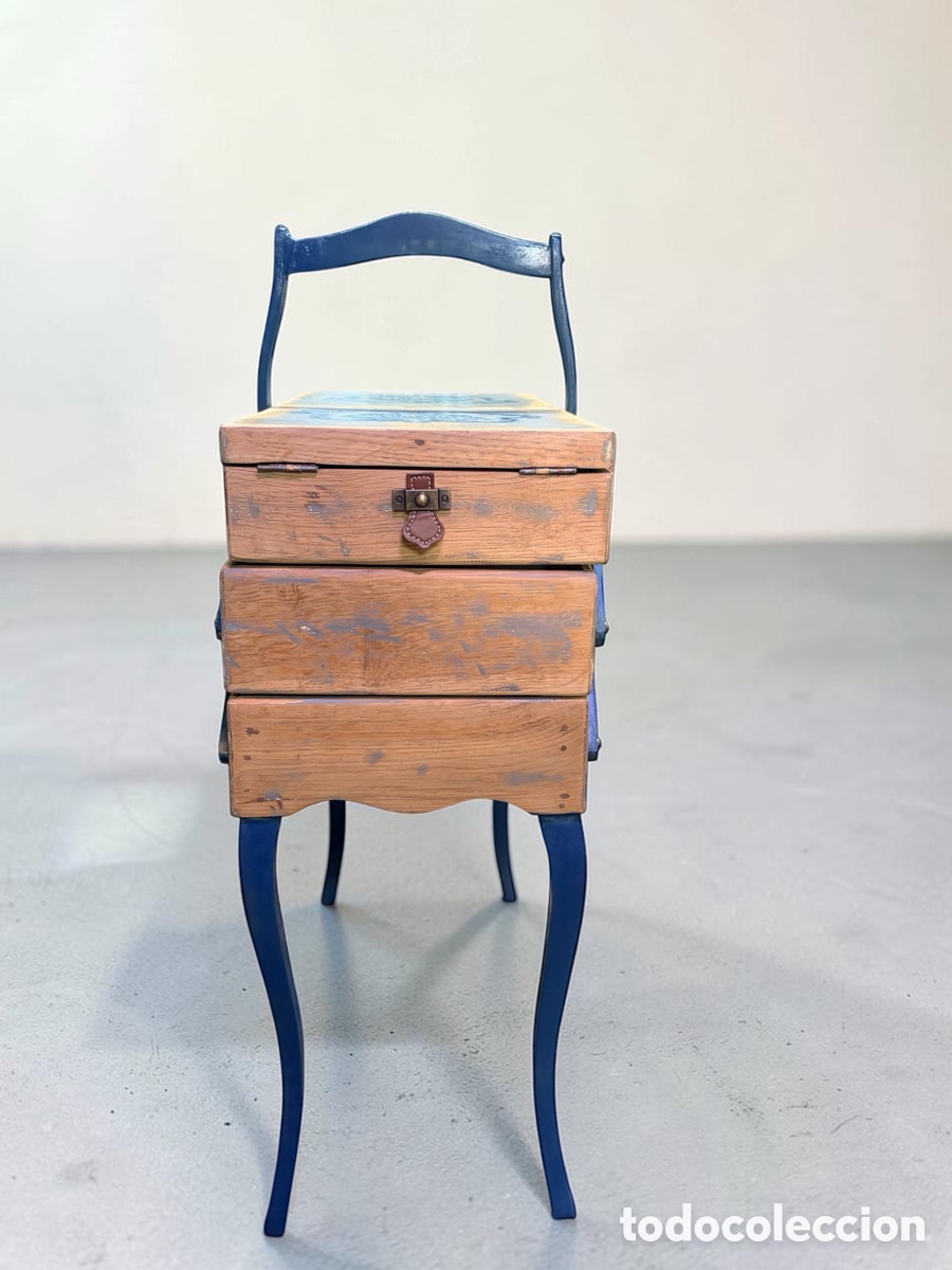 Antig&uuml;edades: Antiguo costurero de pie de acorde&oacute;n - Foto 11
