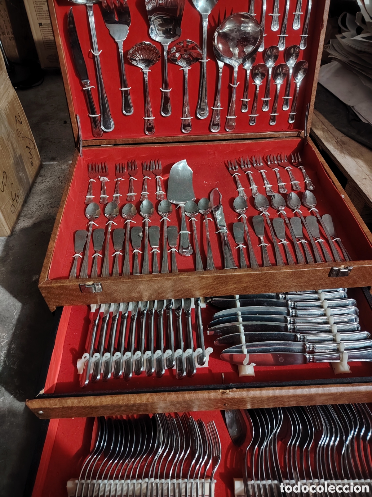 Antig&uuml;edades: CUBERTERIA EXTRA 18/10,180 PIEZAS - Foto 6