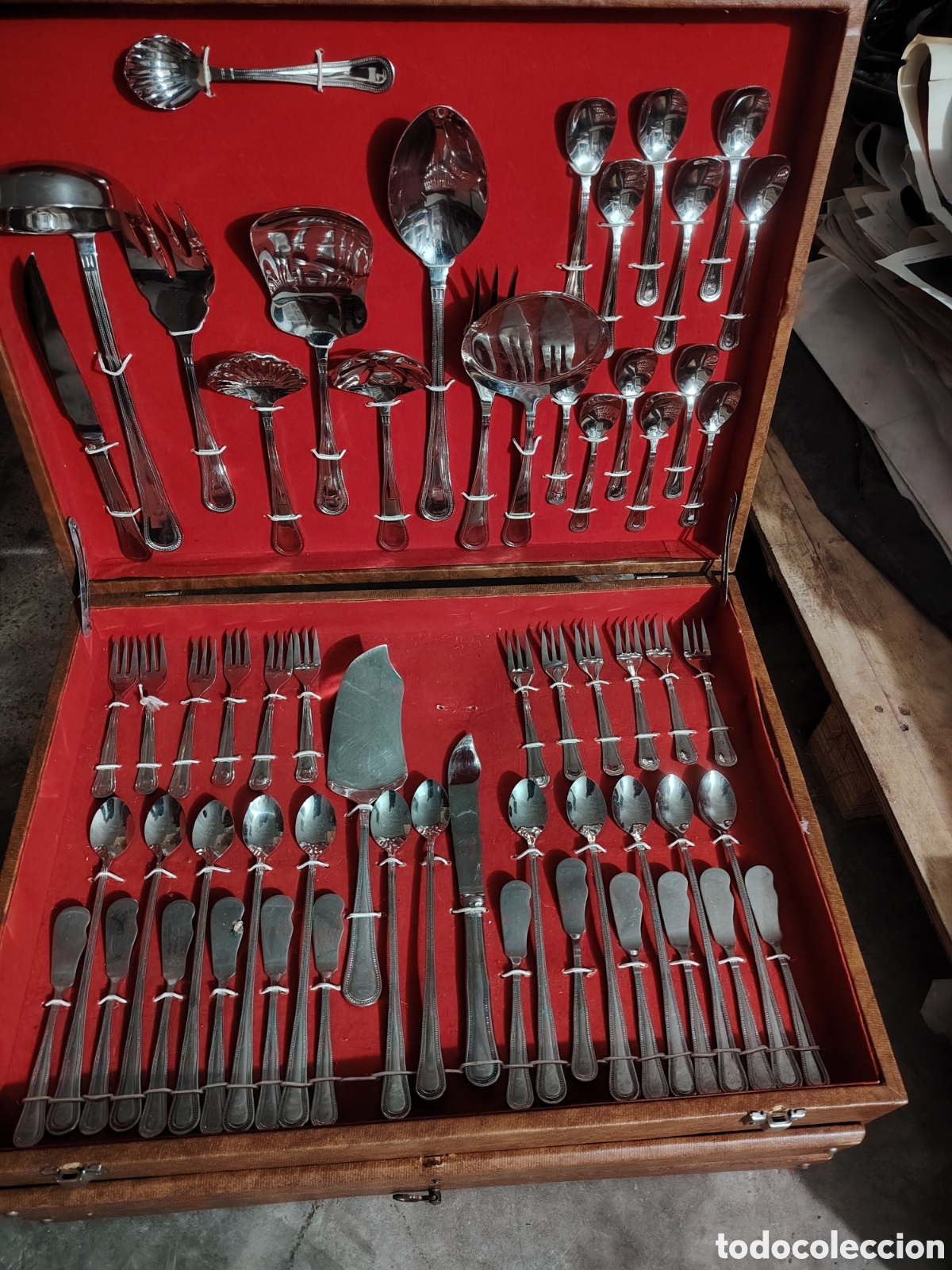 Antig&uuml;edades: CUBERTERIA EXTRA 18/10,180 PIEZAS - Foto 11