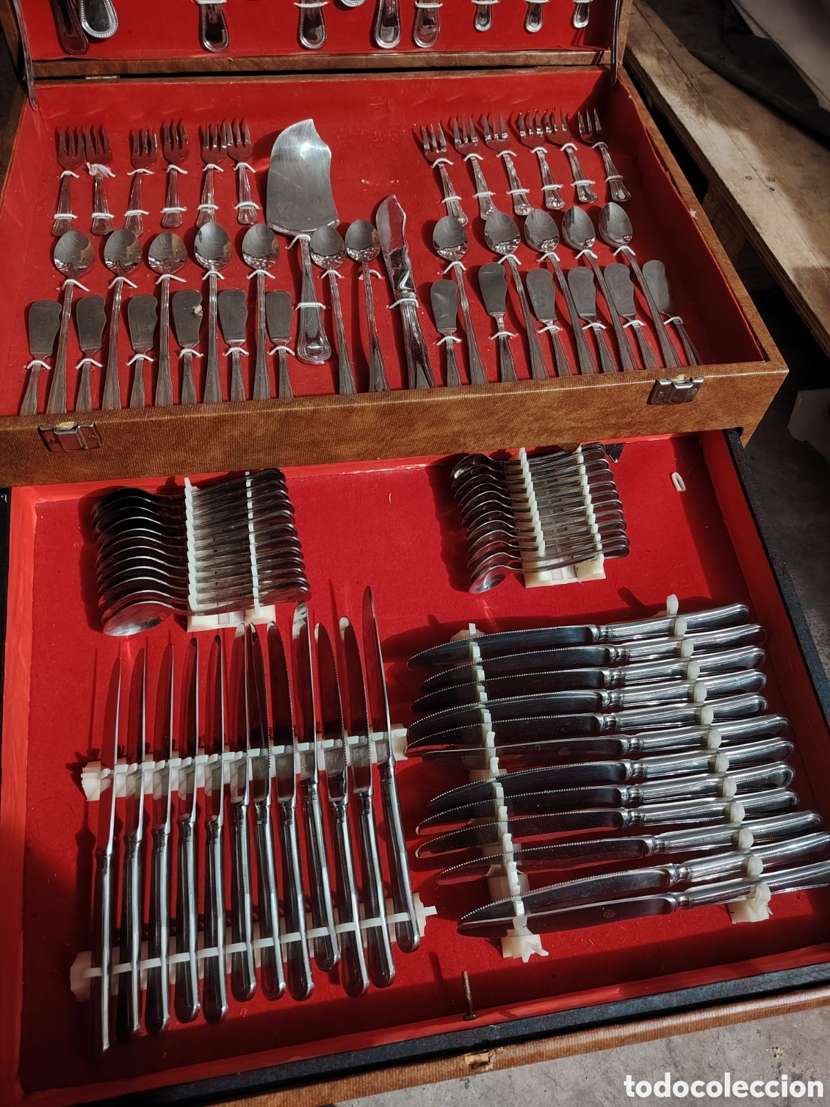 Antig&uuml;edades: CUBERTERIA EXTRA 18/10,180 PIEZAS - Foto 12