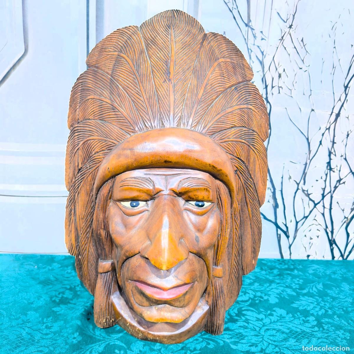 Antig&uuml;edades: Busto de madera tallada a mano