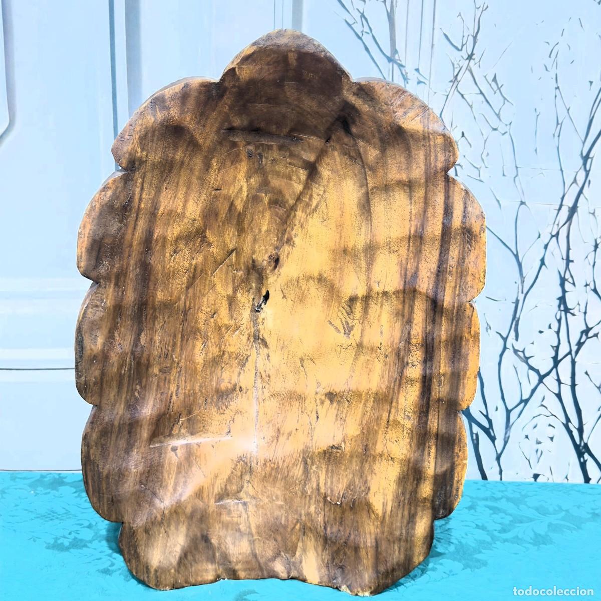 Antig&uuml;edades: Busto de madera tallada a mano - Foto 5