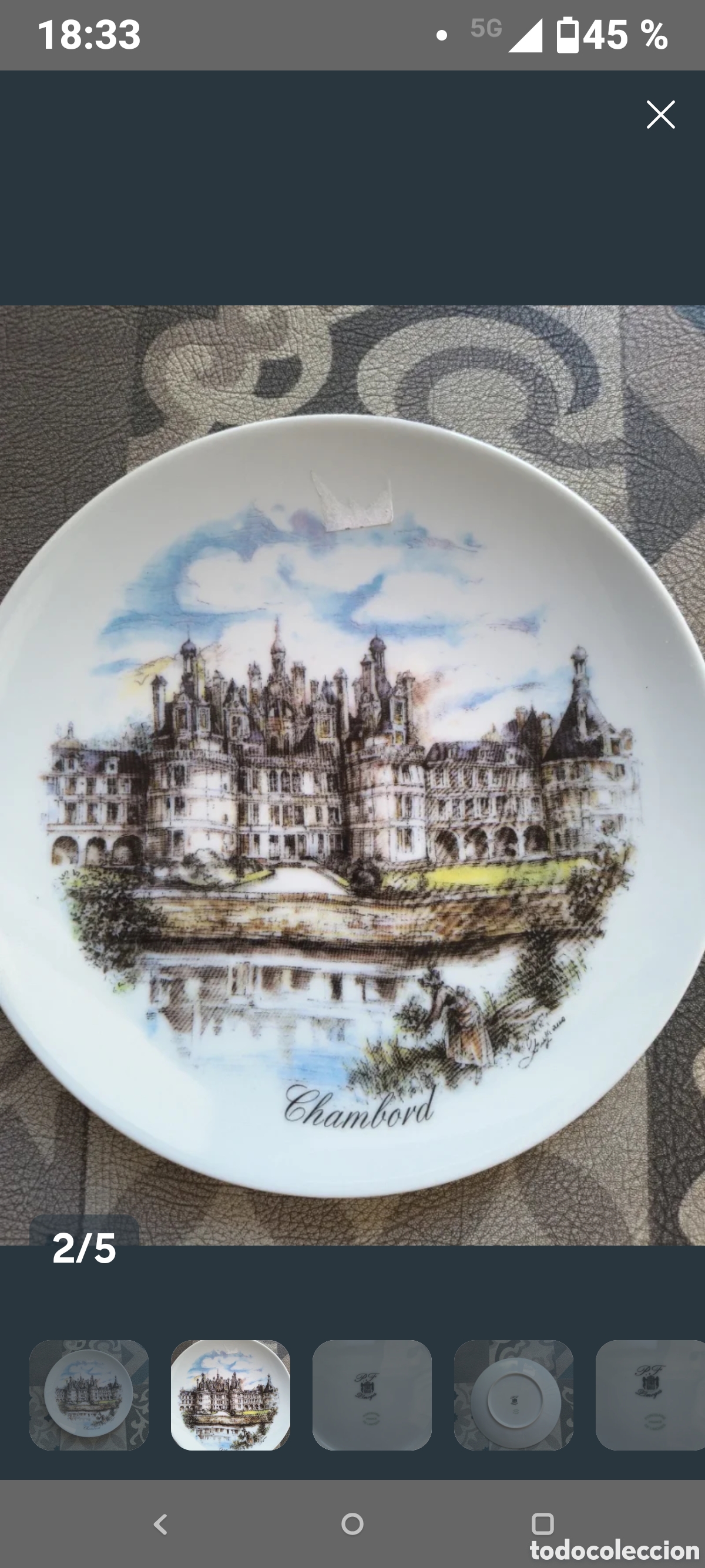 Antig&uuml;edades: Plato de porcelana Limoges - Foto 2