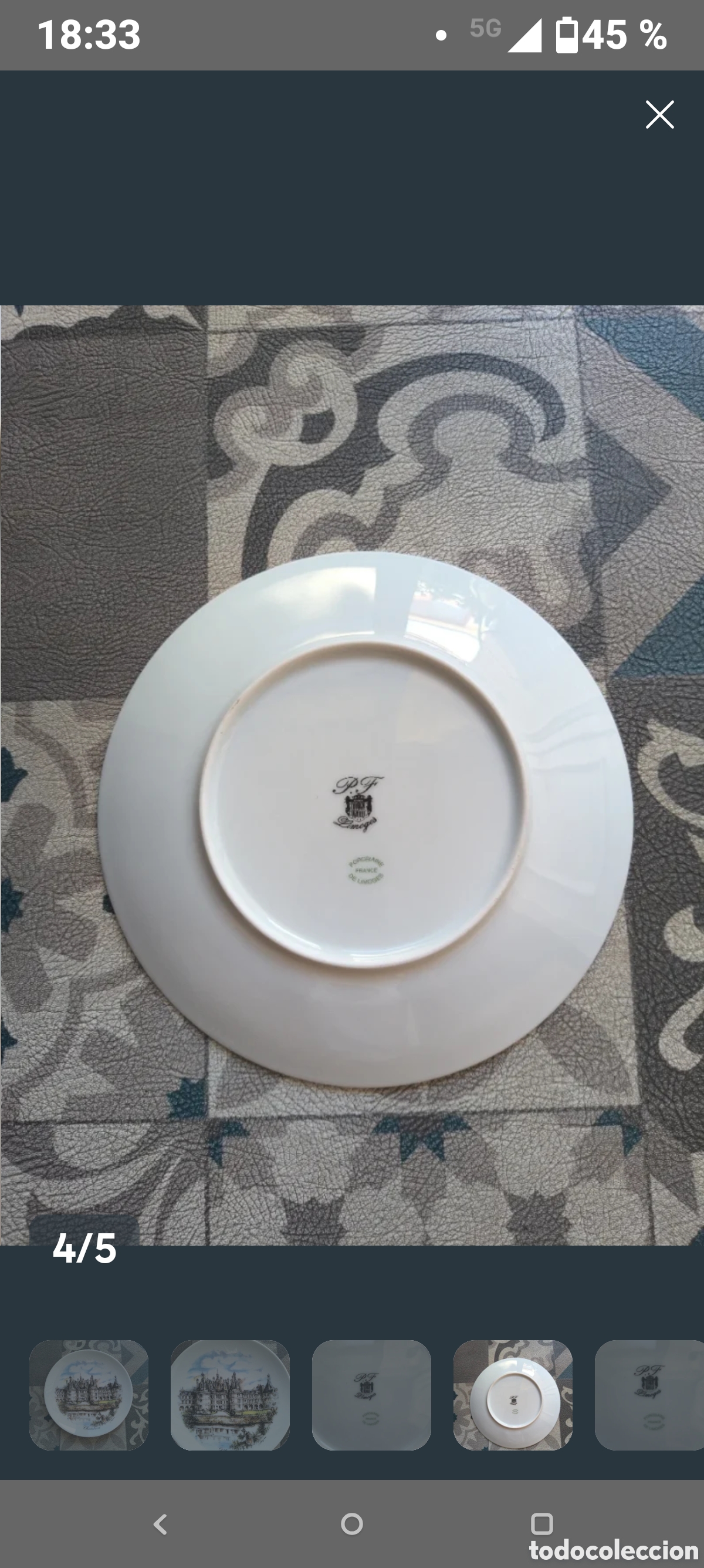 Antig&uuml;edades: Plato de porcelana Limoges - Foto 4