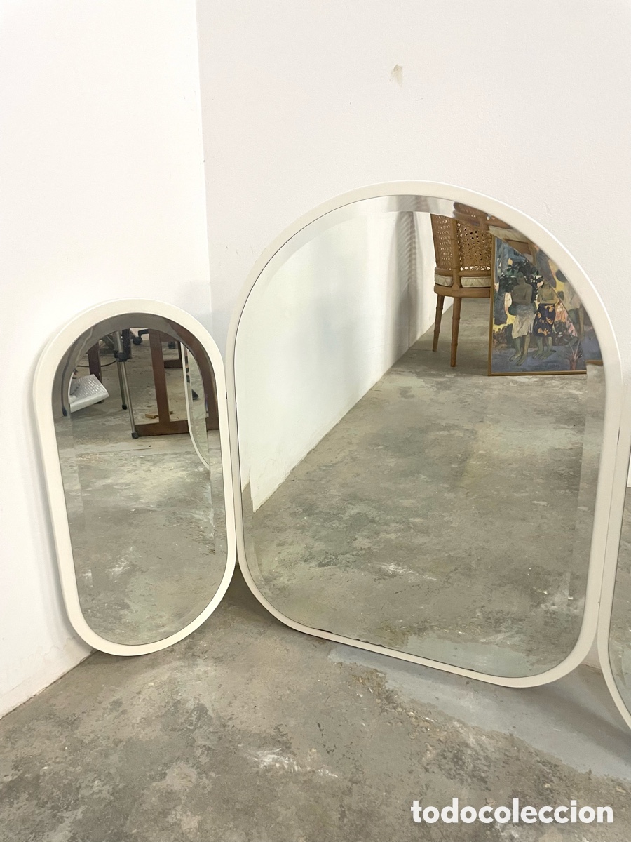 Antig&uuml;edades: Espejo tr&iacute;ptico blanco - Foto 2