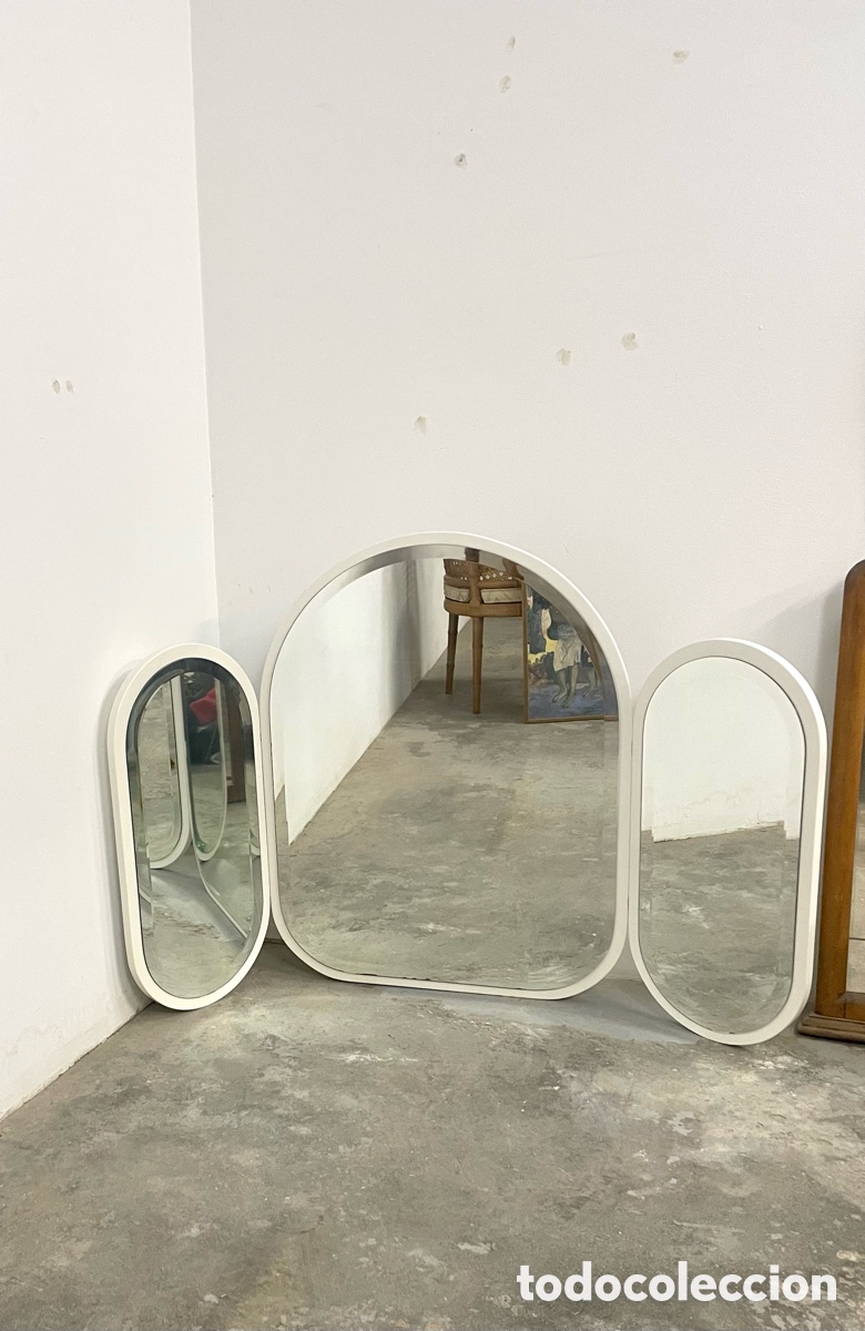 Antig&uuml;edades: Espejo tr&iacute;ptico blanco - Foto 7
