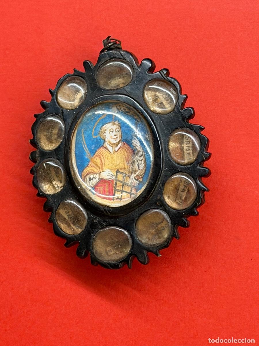 Antig&uuml;edades: Antiguo relicario m&uacute;ltiple hacia 1700 cristal de roca y asta