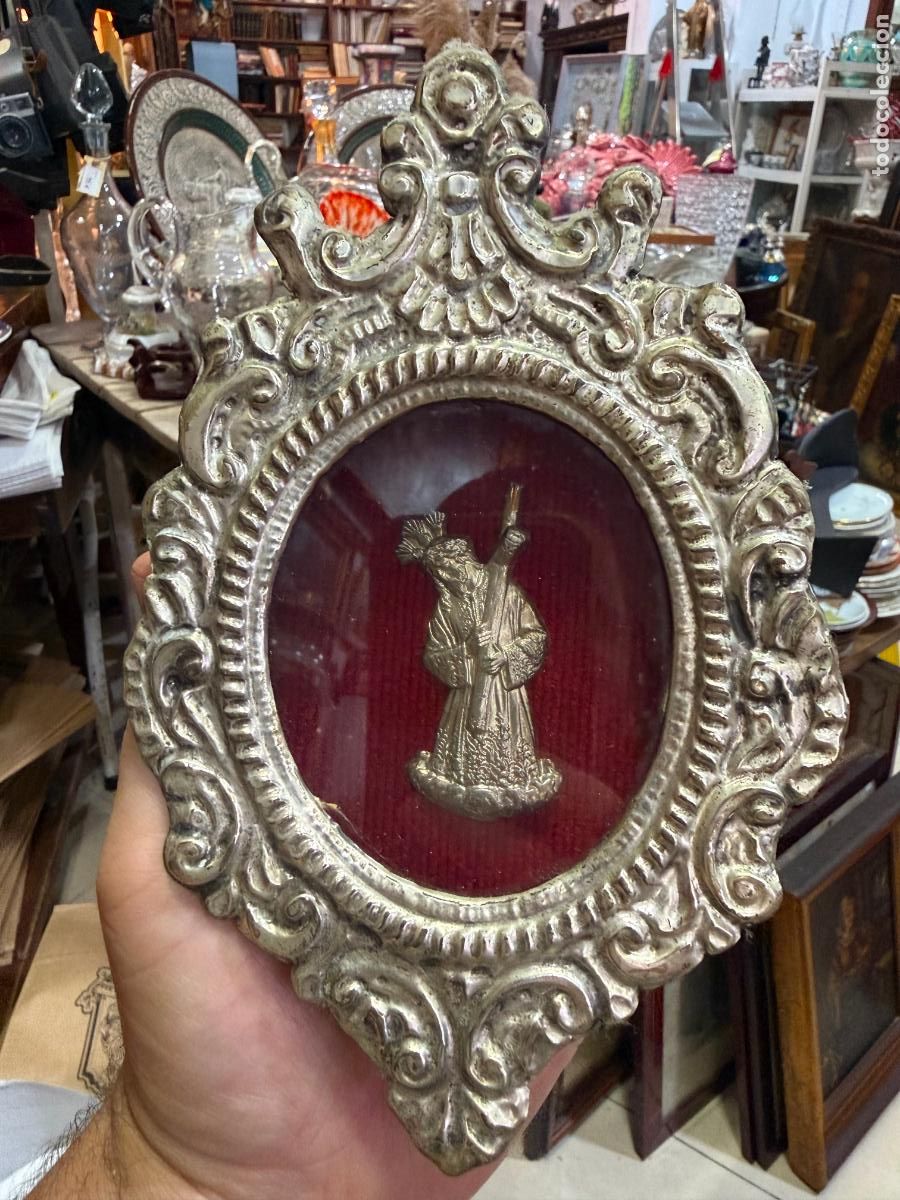 Antig&uuml;edades: ANTIGUO RELICARIO DE ORFEBRERIA JESUS DEL GRAN PODER DE SEVILLA - MEDIDA 20X13 CM