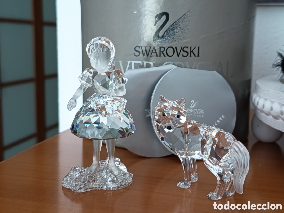 Antig&uuml;edades: Set Swarovski Colecci&oacute;n Cuentos De Hadas- Caperucita Roja y Lobo Vintage