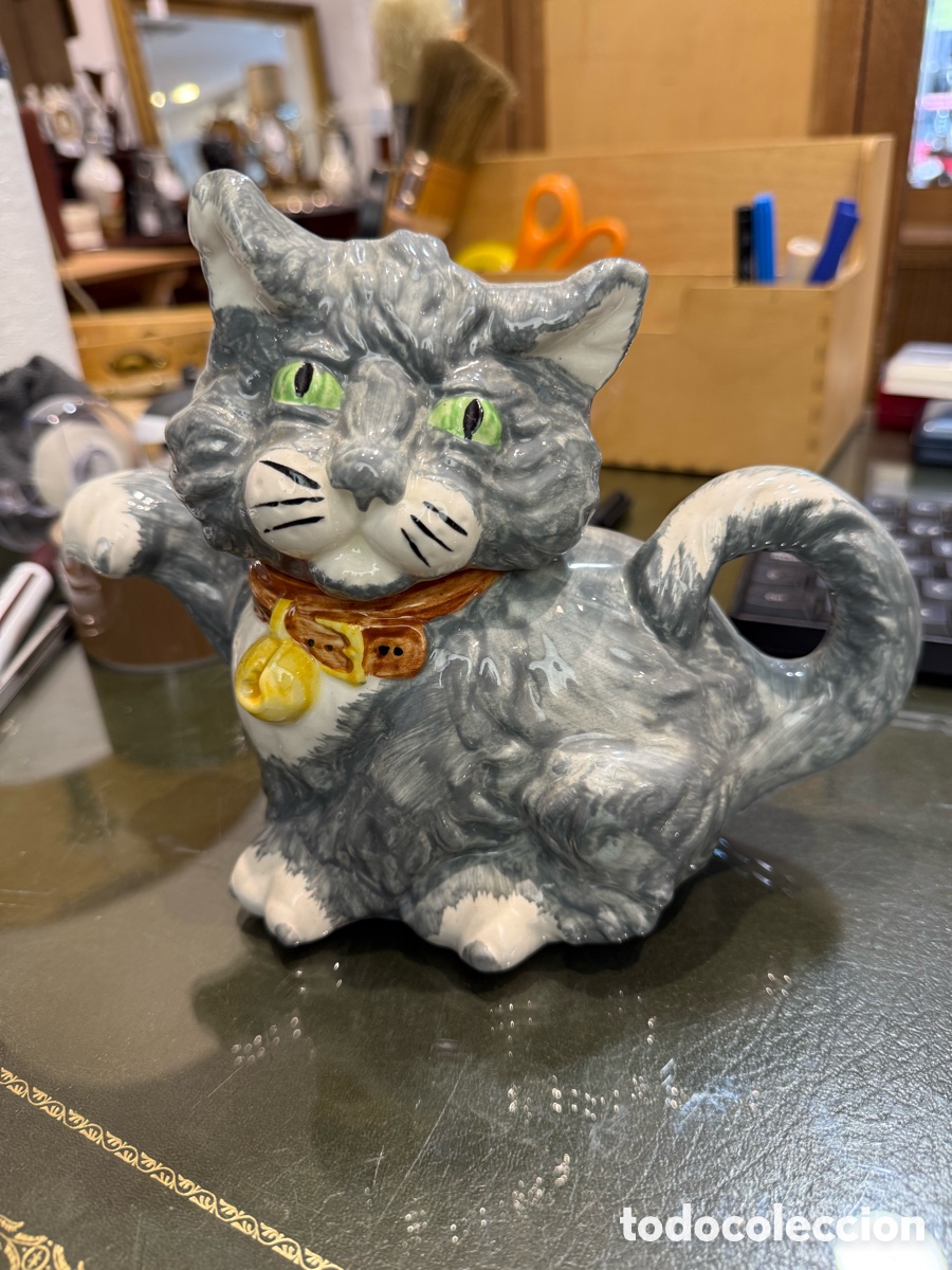 Antig&uuml;edades: TETERA GATO INGLESA PORCELANA