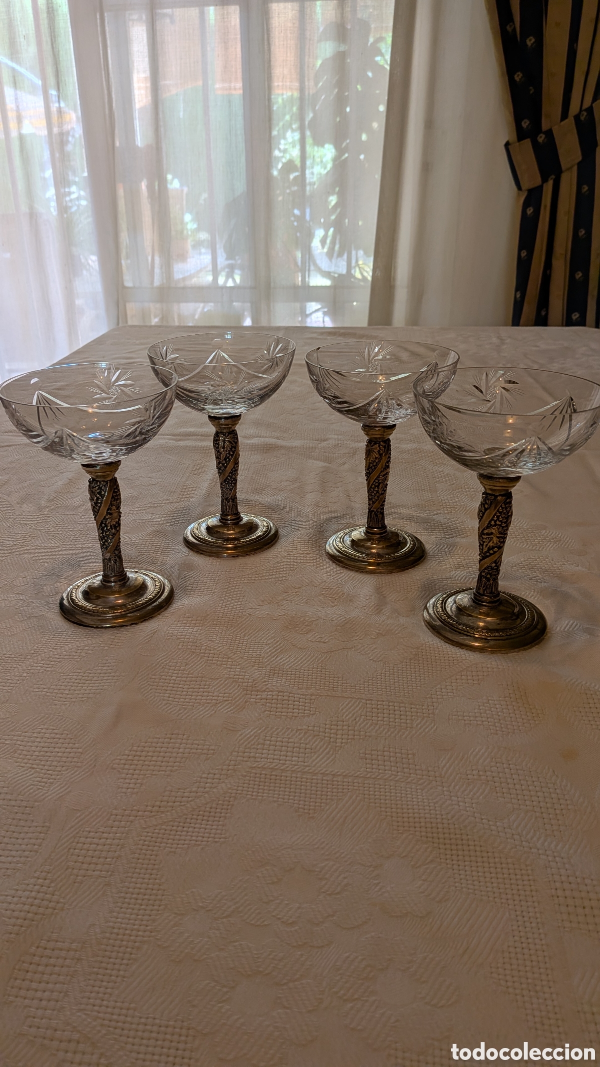 Antig&uuml;edades: Copas champ&aacute;n vintage Cristal y metal