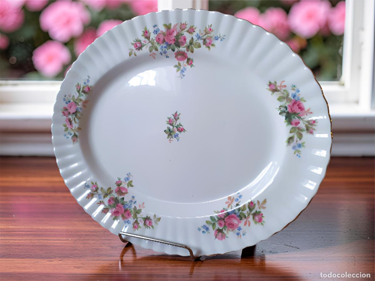 Antig&uuml;edades: Bandeja 33 cm Royal Albert Moss Rose Descatalogado