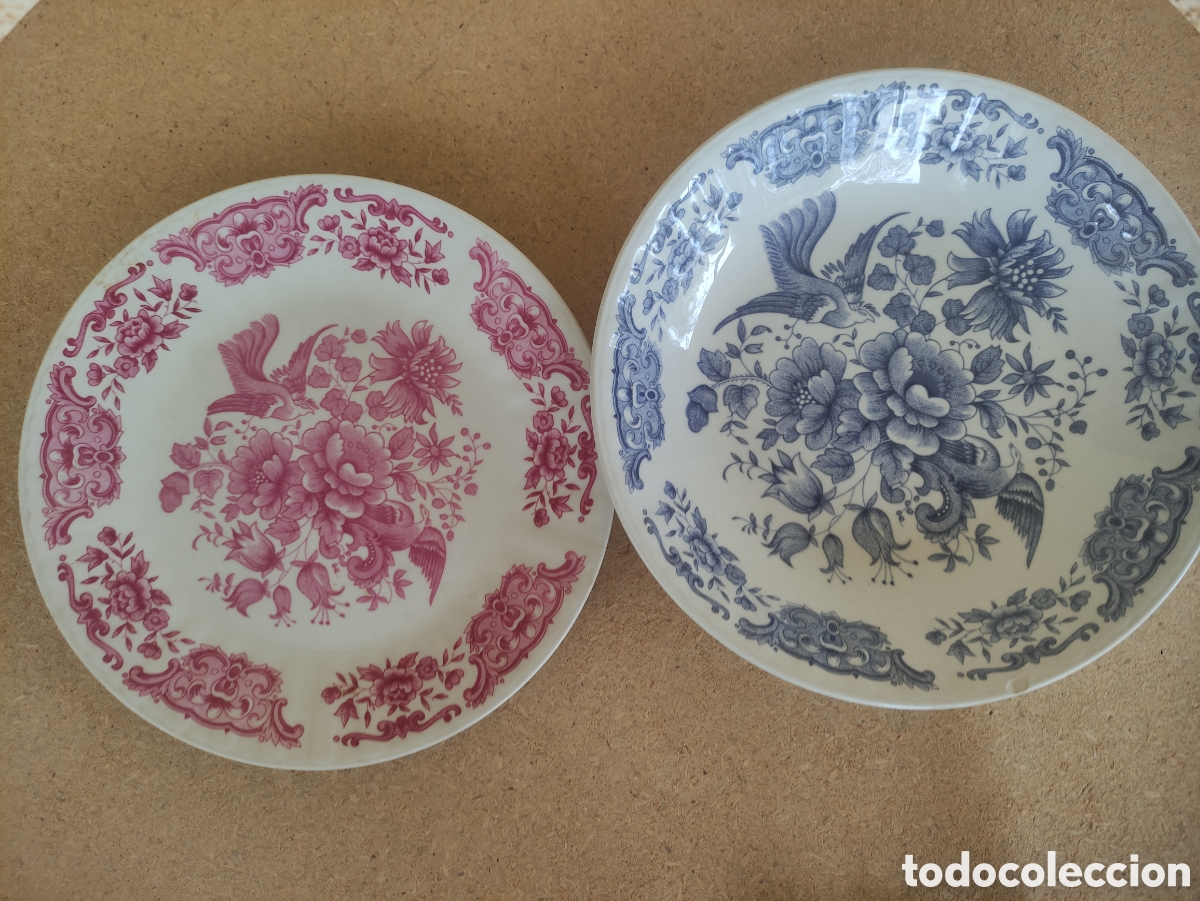 Antig&uuml;edades: Duo Platos Vintage Pontesa Ave del Para&iacute;so