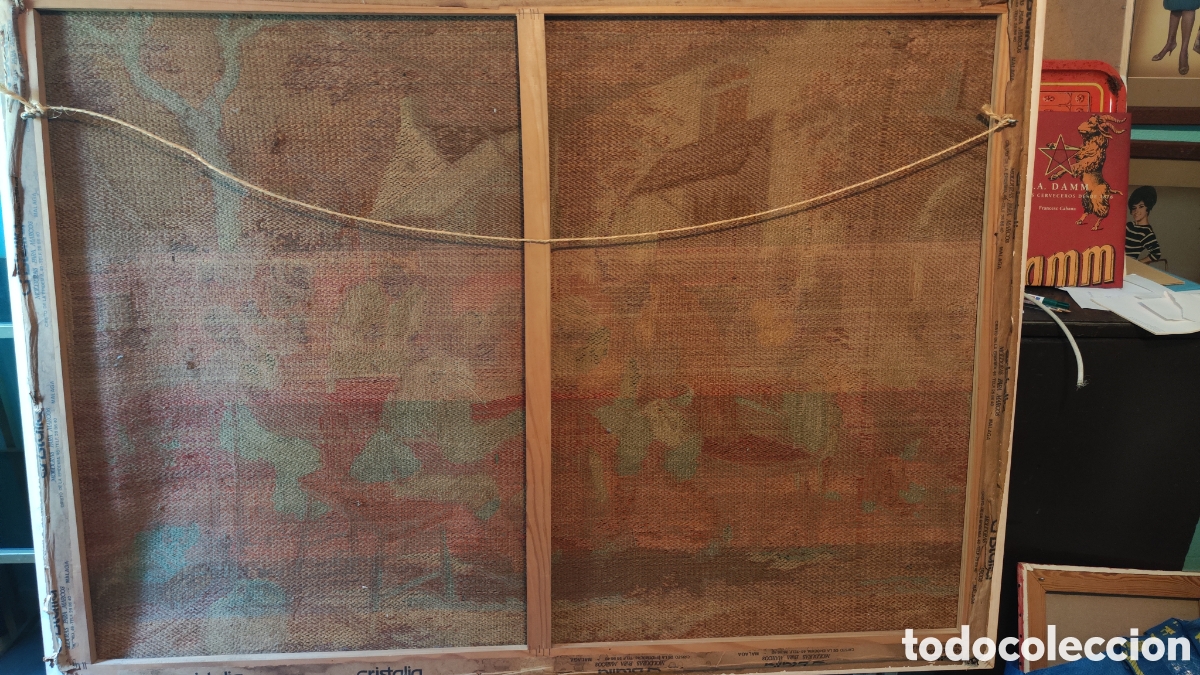 Antig&uuml;edades: Tapiz antiguo escena taberna - Foto 8