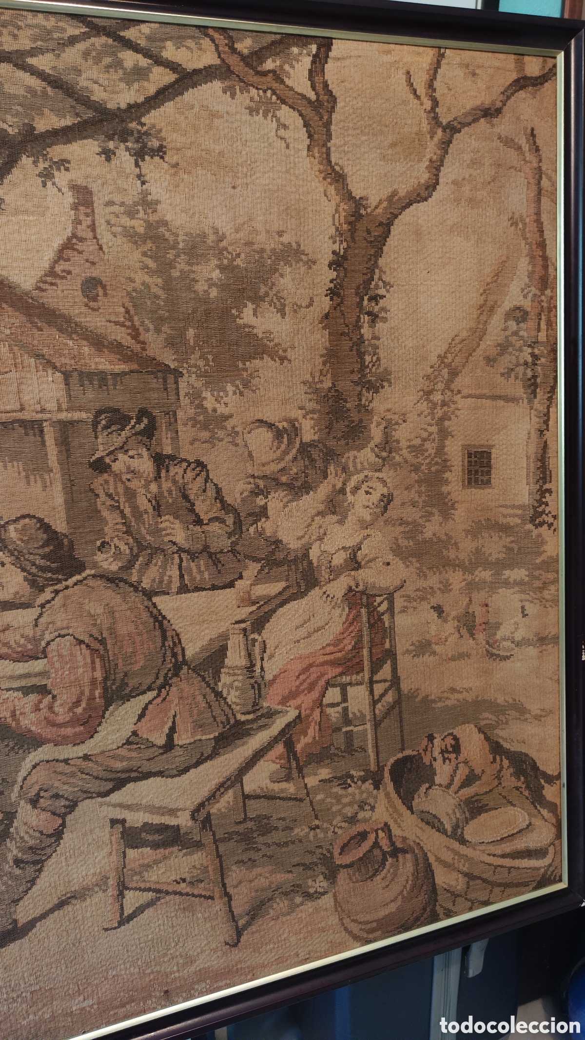 Antig&uuml;edades: Tapiz antiguo escena taberna