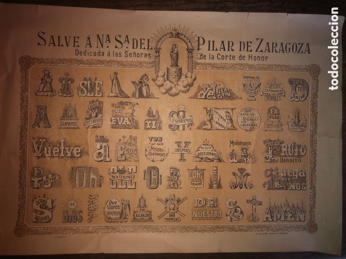 Antig&uuml;edades: Salve nuestra se&ntilde;ora del pilar (siglo XlX)
