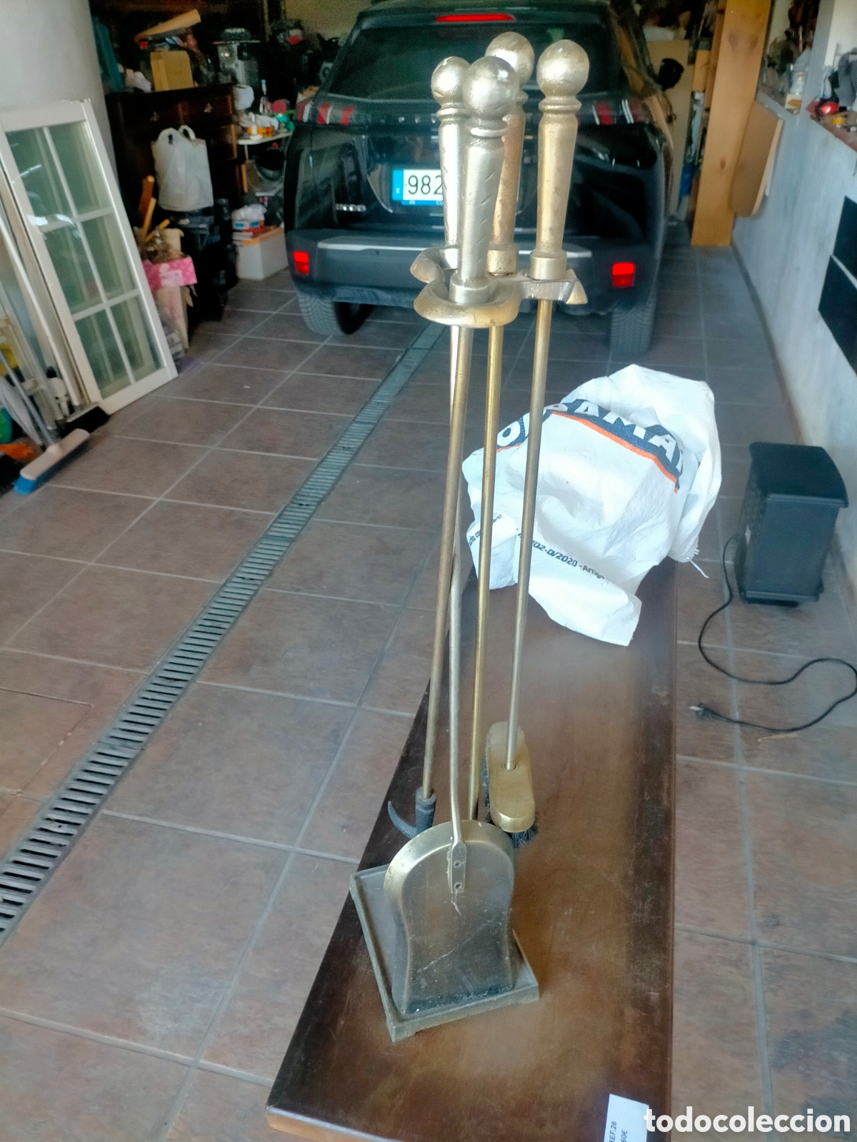 Antig&uuml;edades: UTENSILIOS PARA CHIMENEA BRONCE - Foto 2