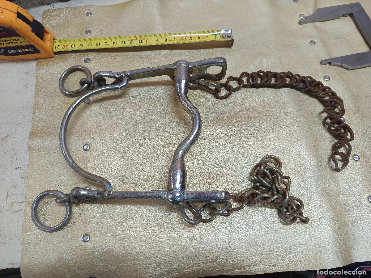 Antig&uuml;edades: ANTIGUO BOCADO FRENO DE CABALLO EN BRONCE METAL HIERRO.