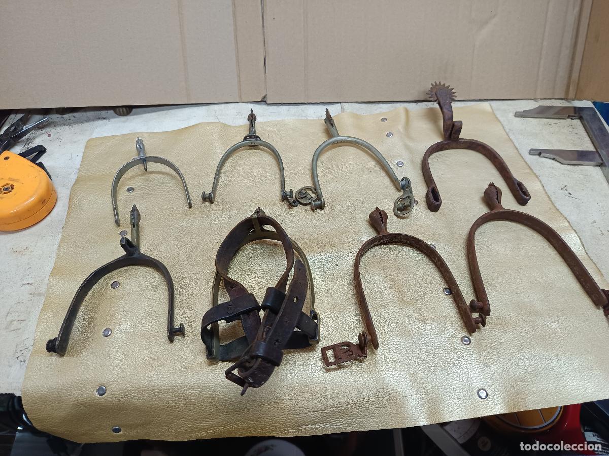 Antig&uuml;edades: LOTE DE 8 ESPUELAS EN BRONCE Y METAL, CABALLERIAS