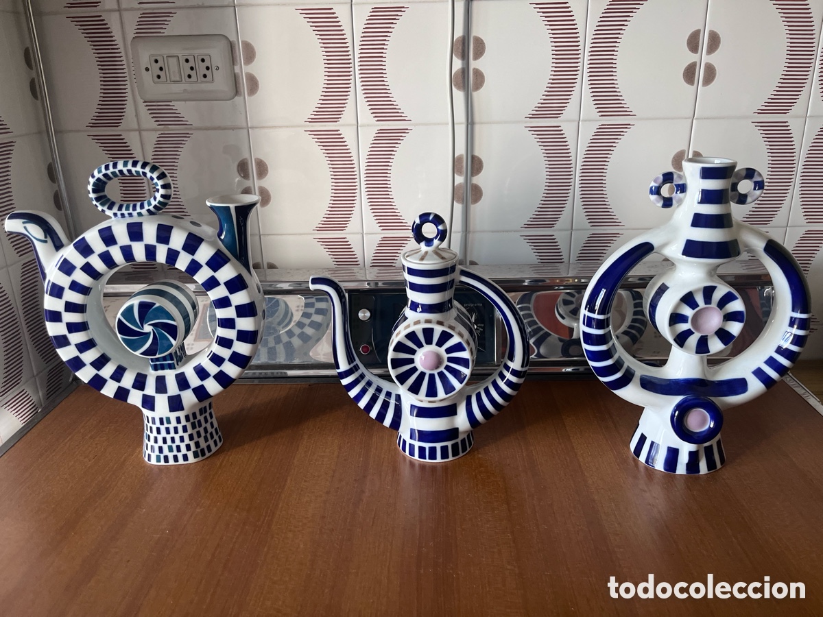 Antig&uuml;edades: Conjunto 3 piezas porcelana Sargadelos - Vintage