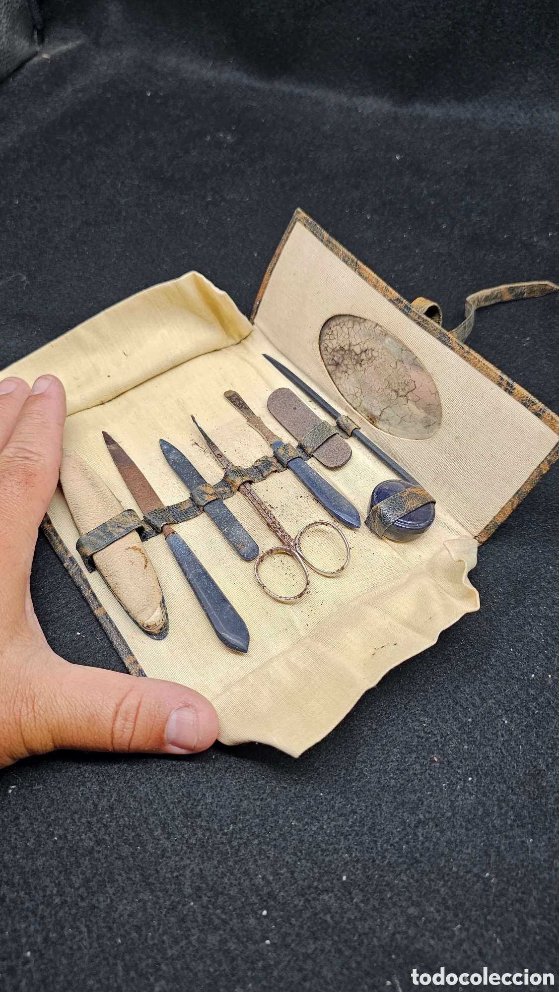 Antig&uuml;edades: antiguo estuche de manicura de viaje de estilo victoriano o de principios del siglo XX