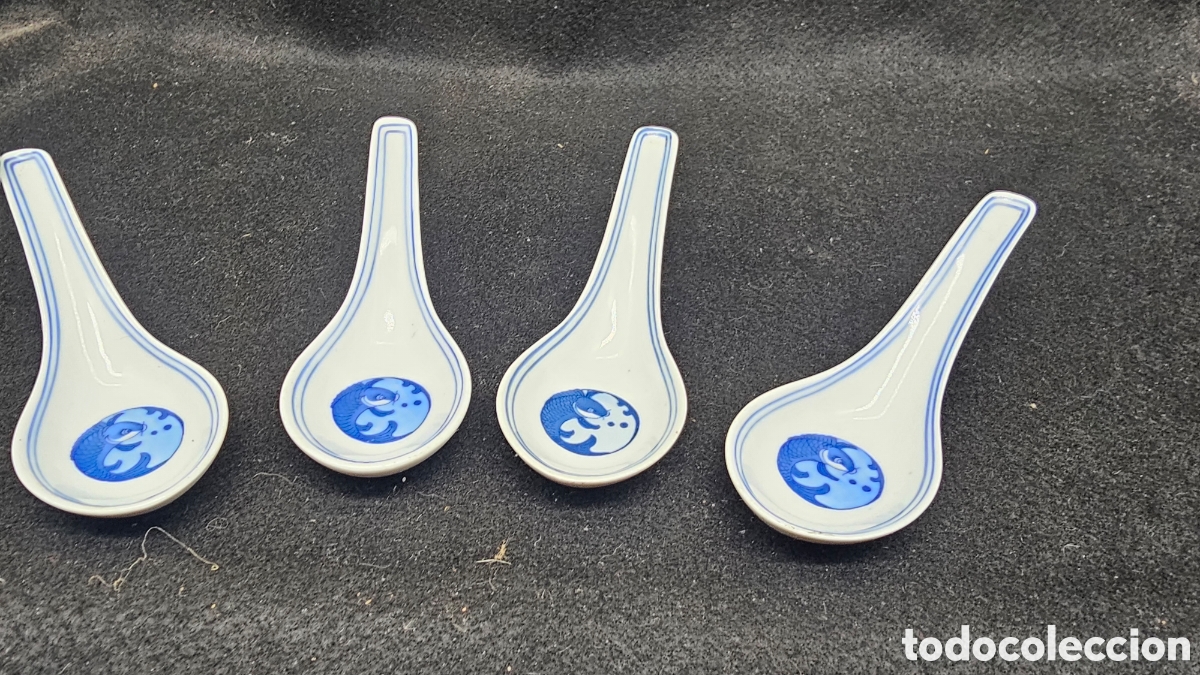 Antig&uuml;edades: Cucharas chinas de porcelana