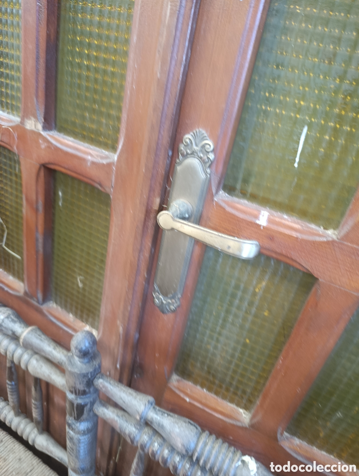 Antig&uuml;edades: Puerta interior con cristales 93x 2.01m - Foto 2
