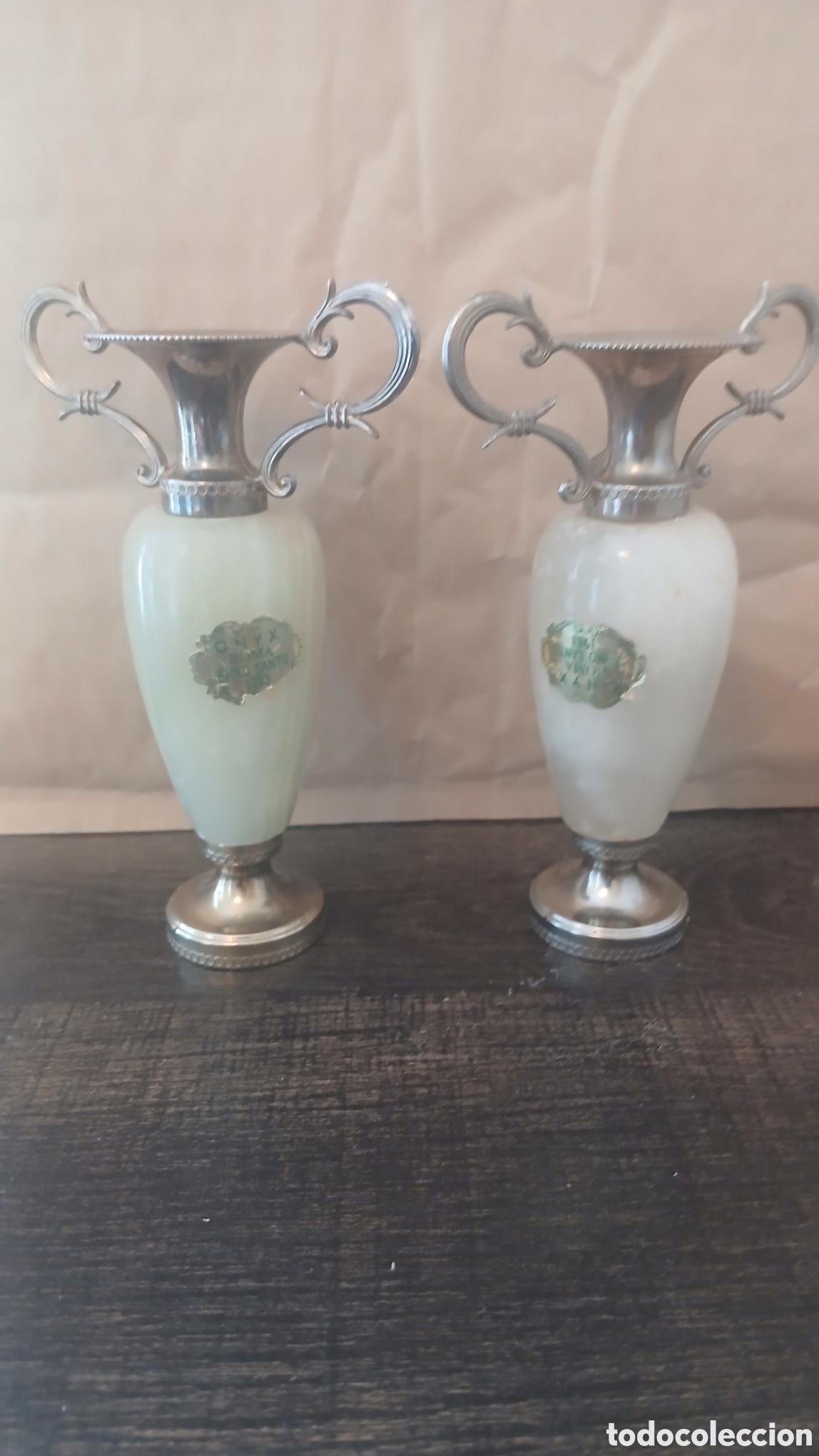 Antig&uuml;edades: ANTIGUO CANDELABRO ITALIANO DE ONYX &ndash; ROMA &ndash; ANNO SANTO 1983