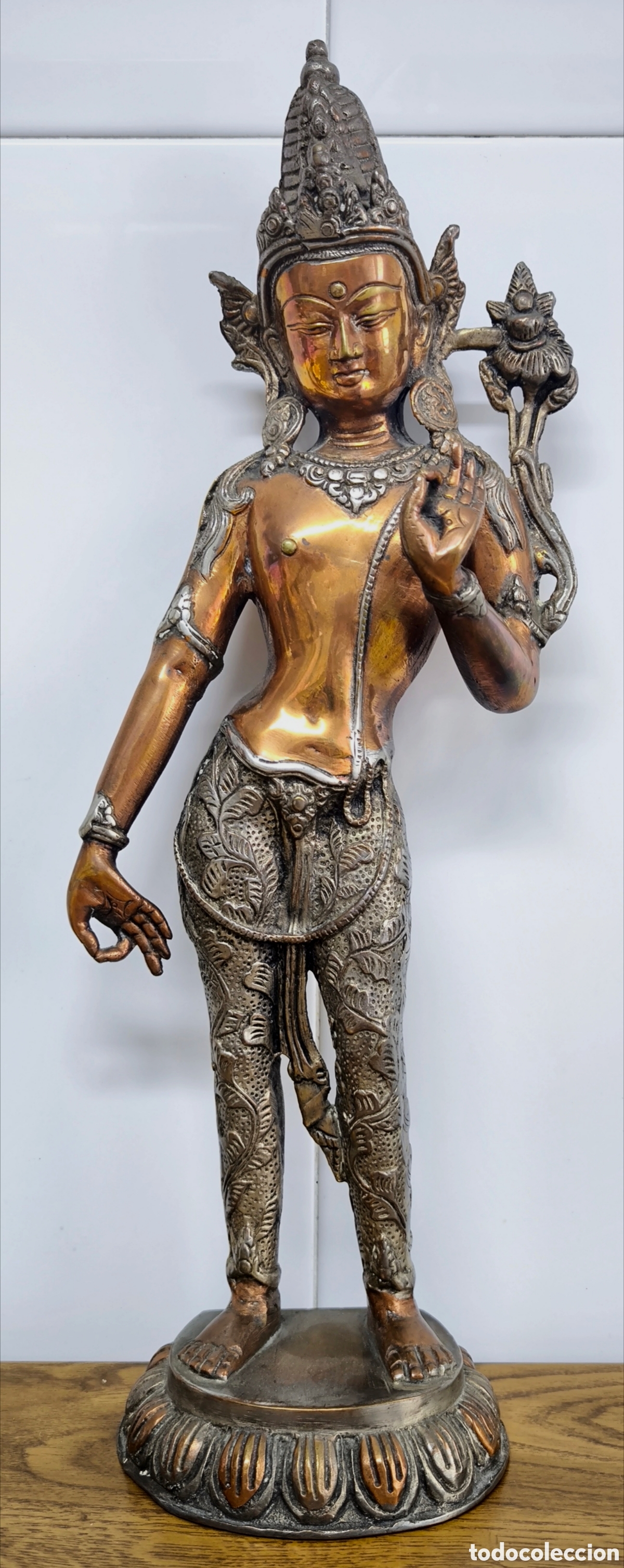 Antig&uuml;edades: DIOSA IND&Uacute; EN BRONCE DORADO Y PLATEADO