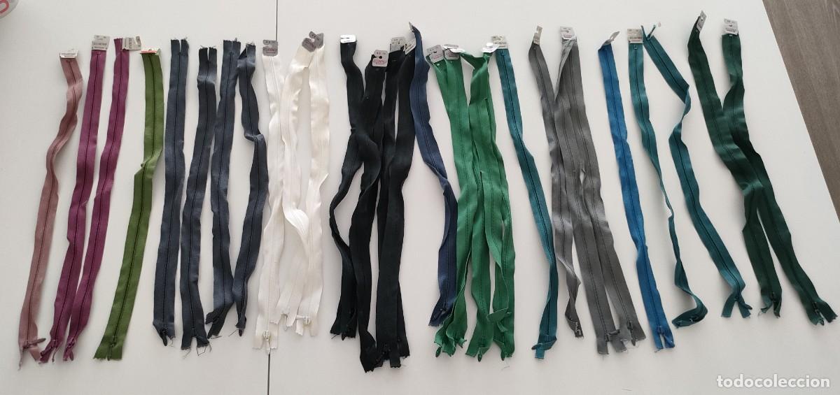 Antig&uuml;edades: Antiguo lote de 30 cremalleras marca Rel&aacute;mpago de 45 cm (lote 58)
