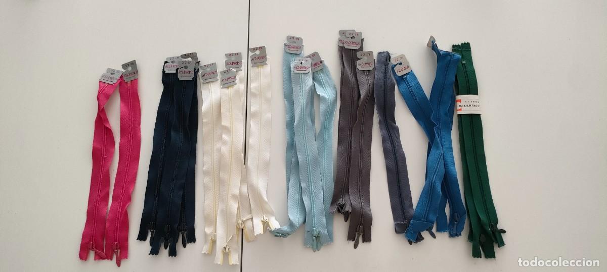 Antig&uuml;edades: Antiguo lote de 24 cremalleras marca Rel&aacute;mpago de 22 cm (lote 59)