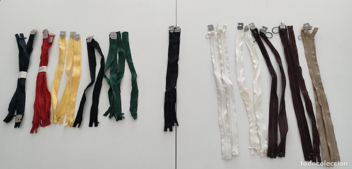 Antig&uuml;edades: Antiguo lote de 29 cremalleras marca Rel&aacute;mpago de 35cm, 40cm y 50cm (lote 61)