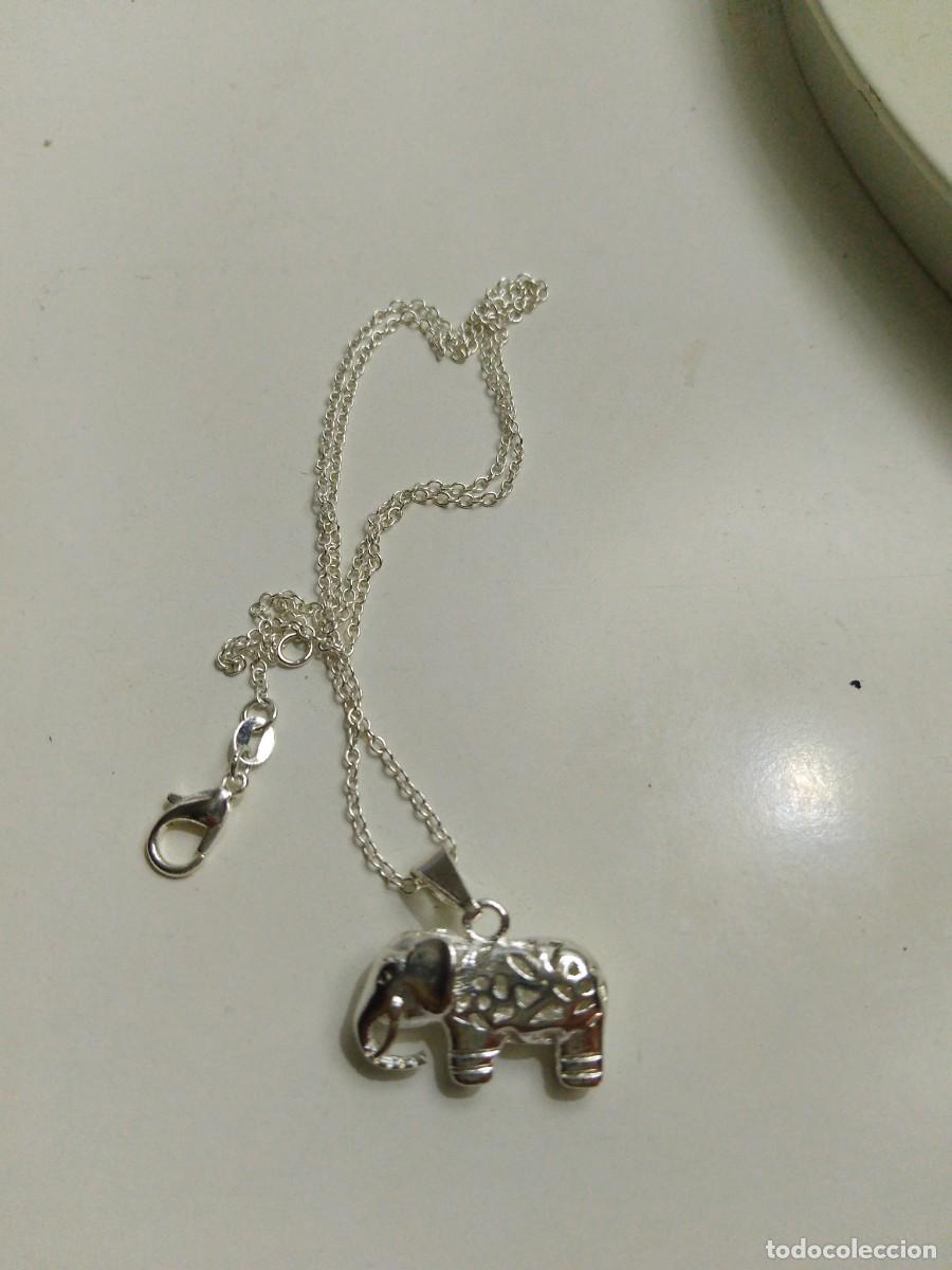 Antig&uuml;edades: Collar con colgante elefante plata 925