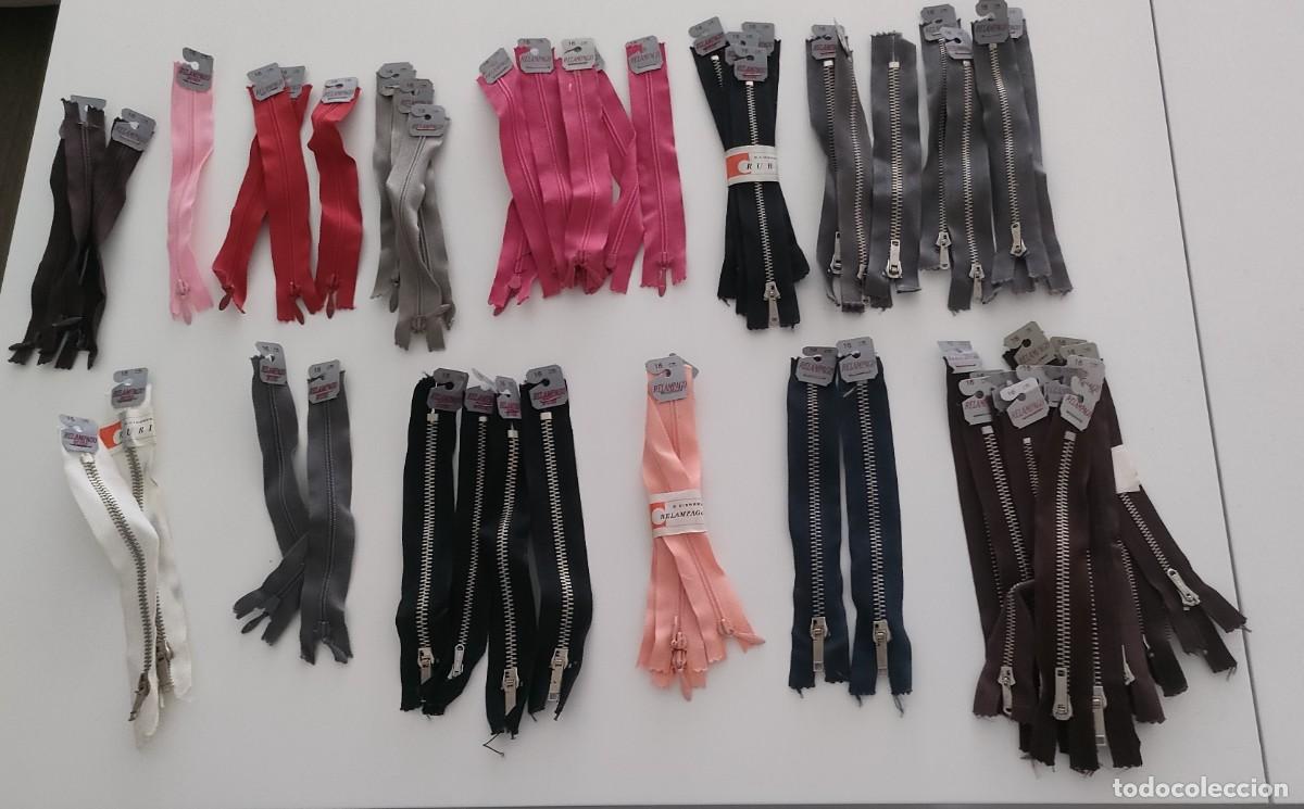 Antig&uuml;edades: Antiguo lote de 54 cremalleras marca Rel&aacute;mpago de 16cm (lote 63)