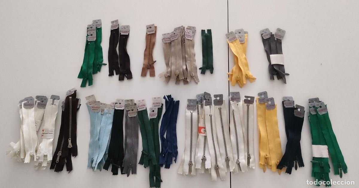 Antig&uuml;edades: Antiguo lote de 72 cremalleras marca Rel&aacute;mpago de 10cm y 12cm (lote 66)