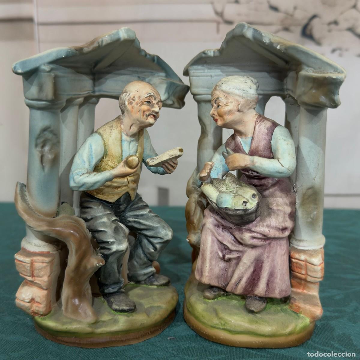Antig&uuml;edades: Par de figuras decorativas vintage