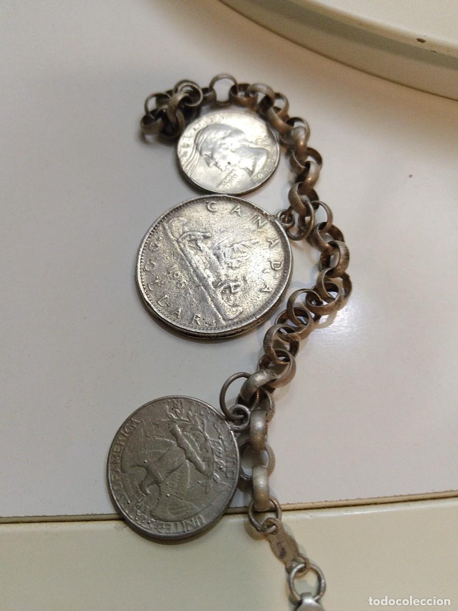 Antig&uuml;edades: Pulsera plata 924 monedas americanas