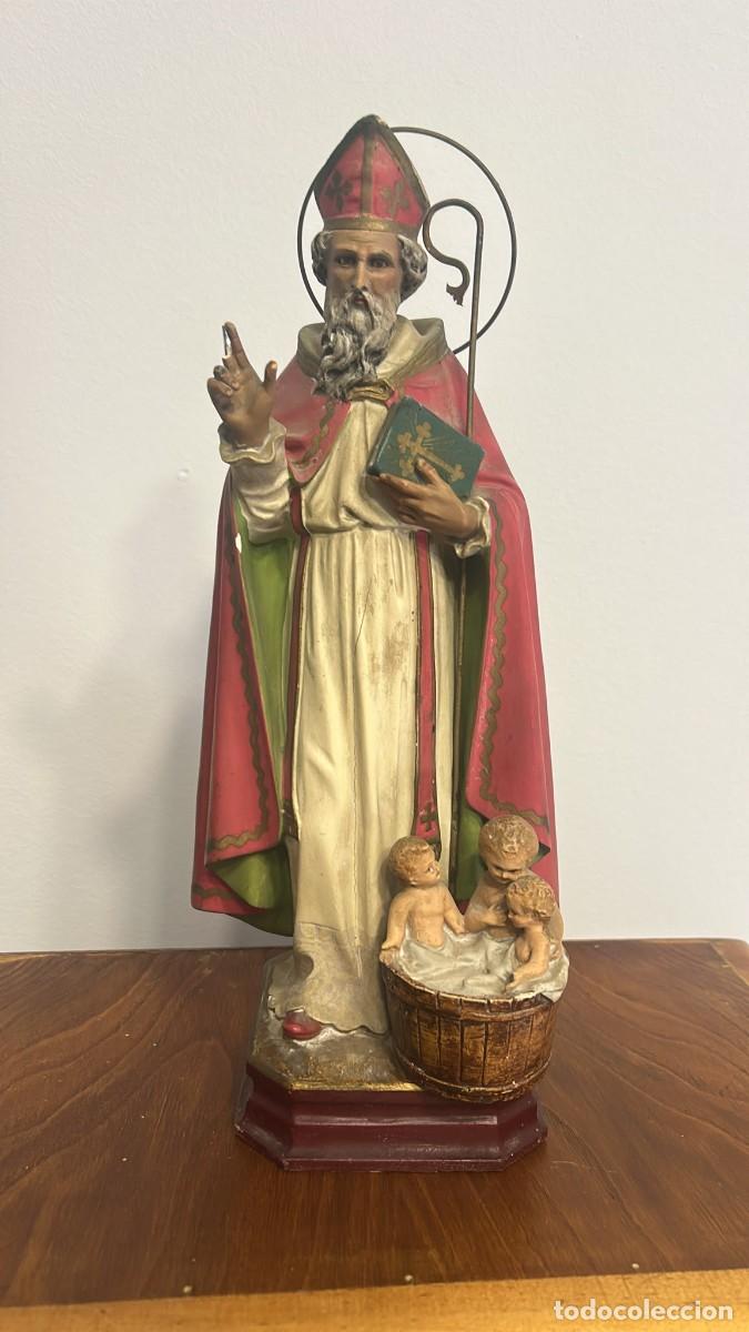 Antig&uuml;edades: FIGURA DE SAN NICOLAS DE BARI TALLERES OLOT 33 CMS. DE ALTURA