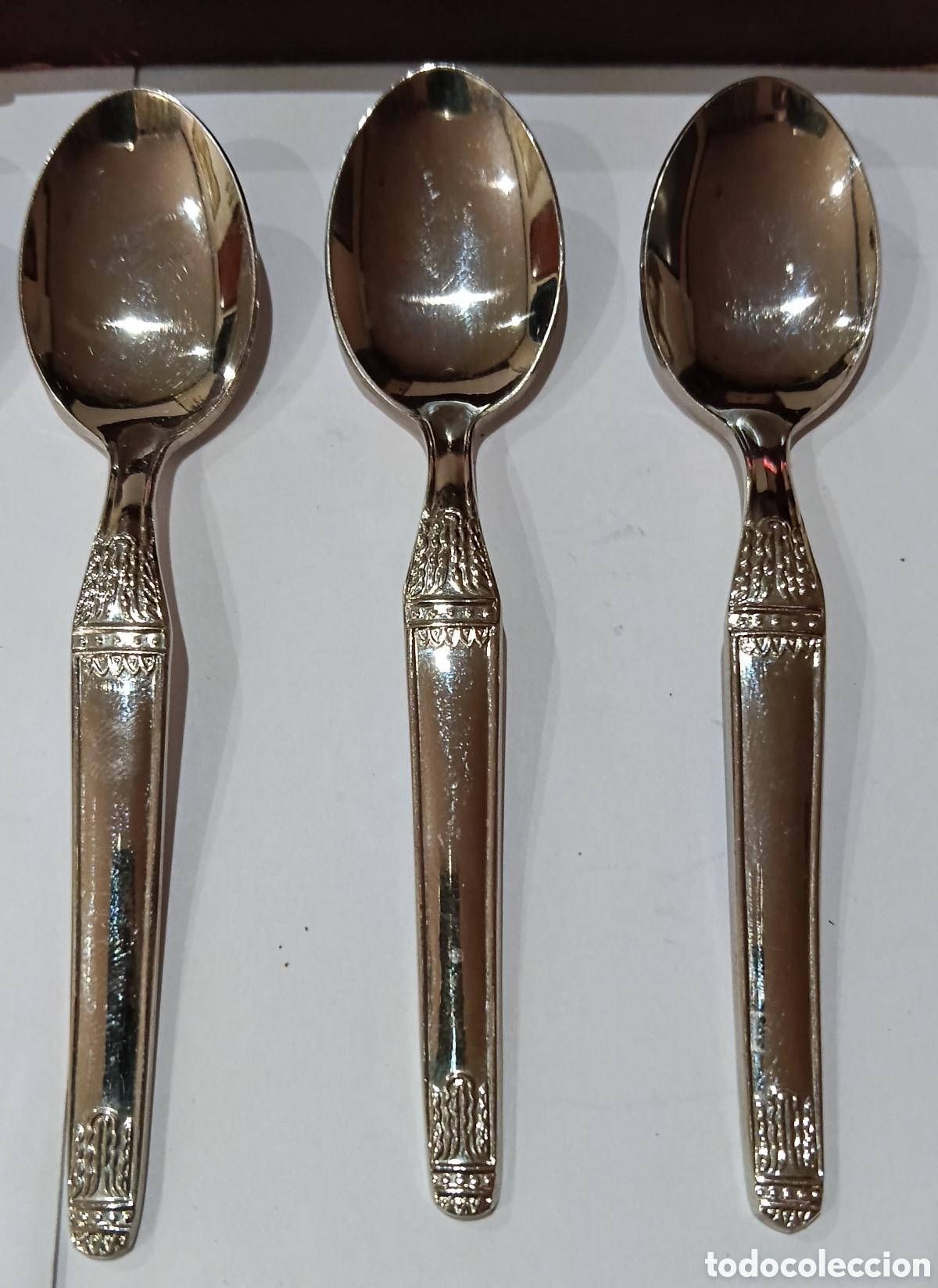 Antig&uuml;edades: Cucharas de Postre en Plata Punzonada. Peso 85 gr. - Foto 5
